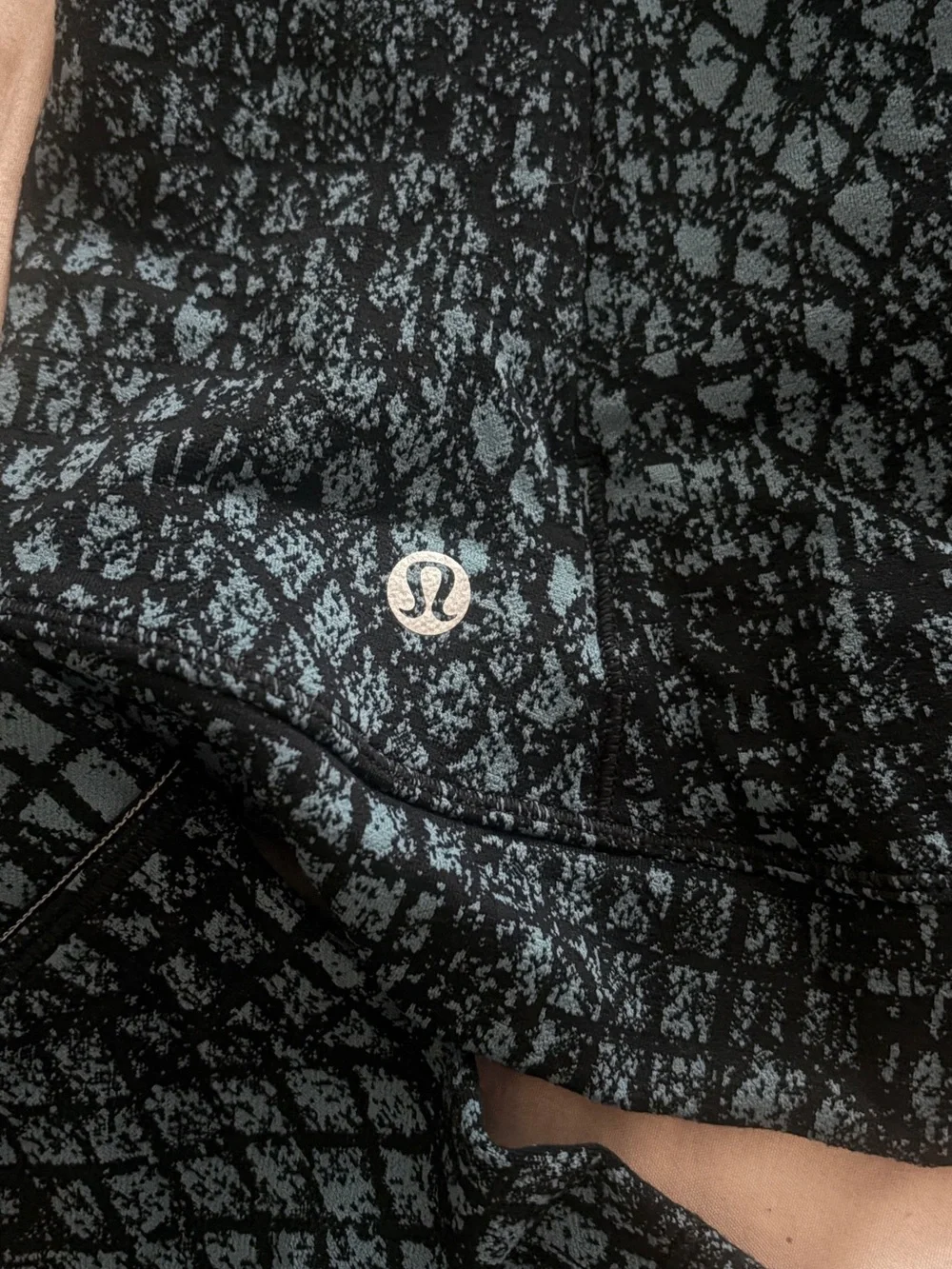 lululemon athletica Teal and Black Grid-Print Crewneck Sweatshirt